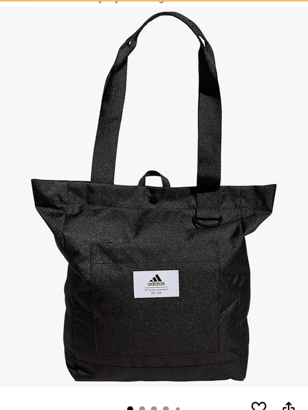 adidas Black Canvas Tote with Logo Patch